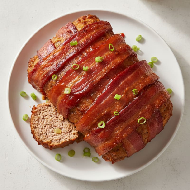 BBQ Bacon-Wrapped Meatloaf with Glaze