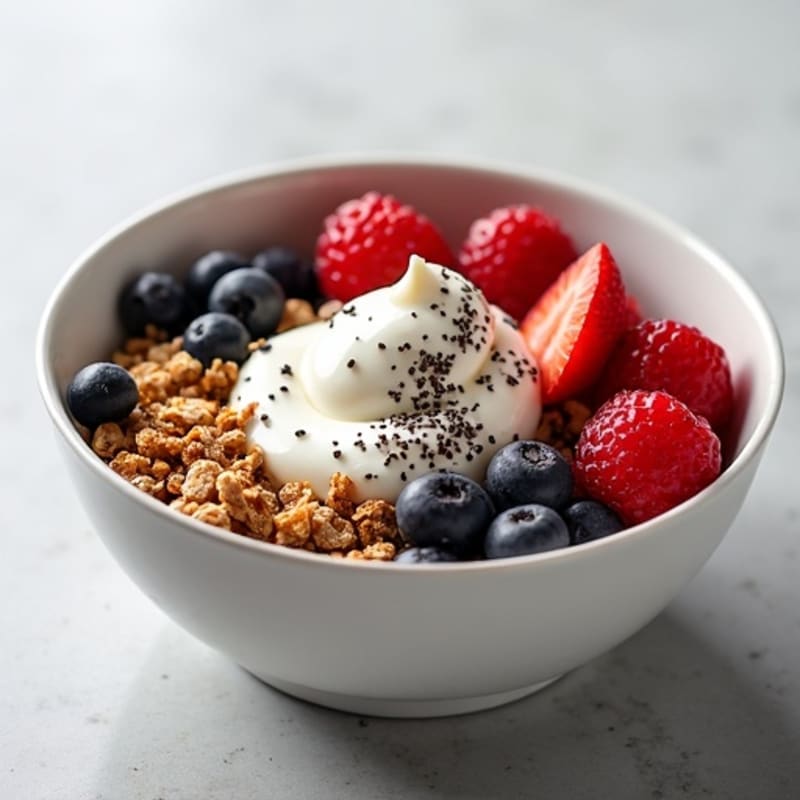 Creamy Greek Yogurt Bowl with Berries and Crunchy Granola