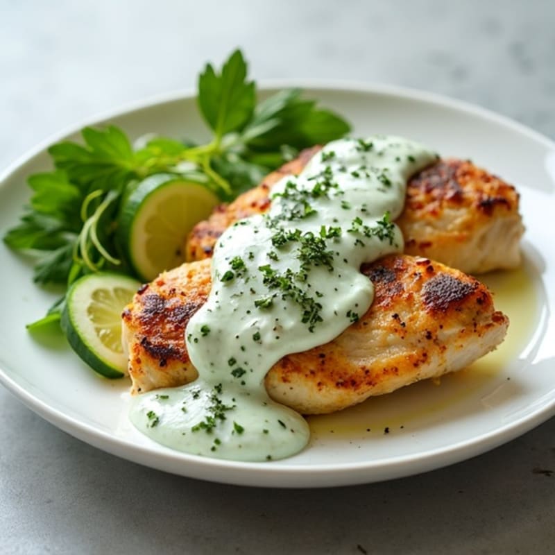 Herb-Marinated Greek Chicken with Cucumber Yogurt Sauce