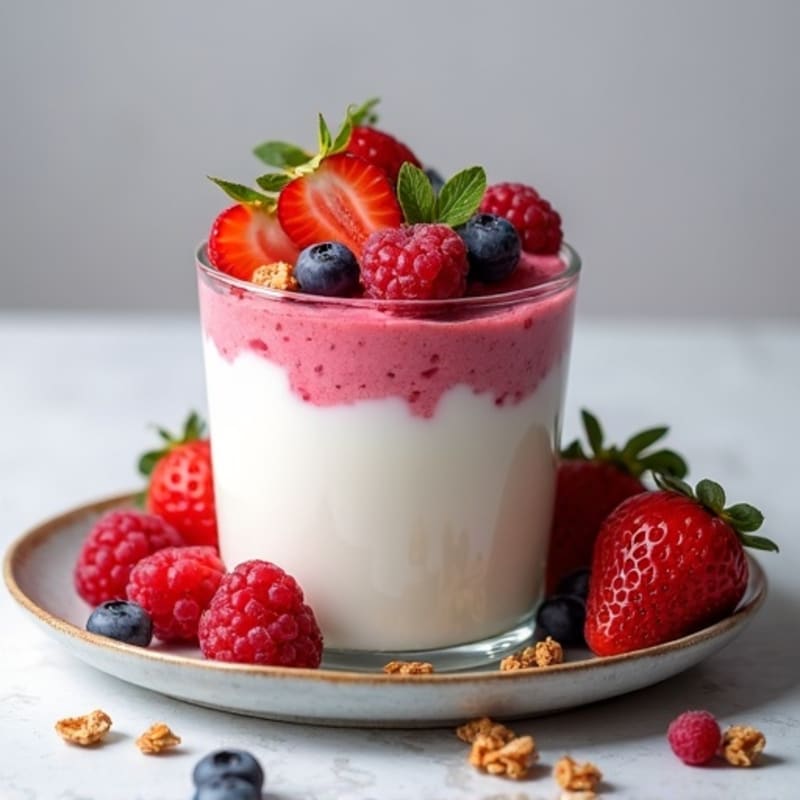 Greek Yogurt Protein Parfait with Mixed Berries