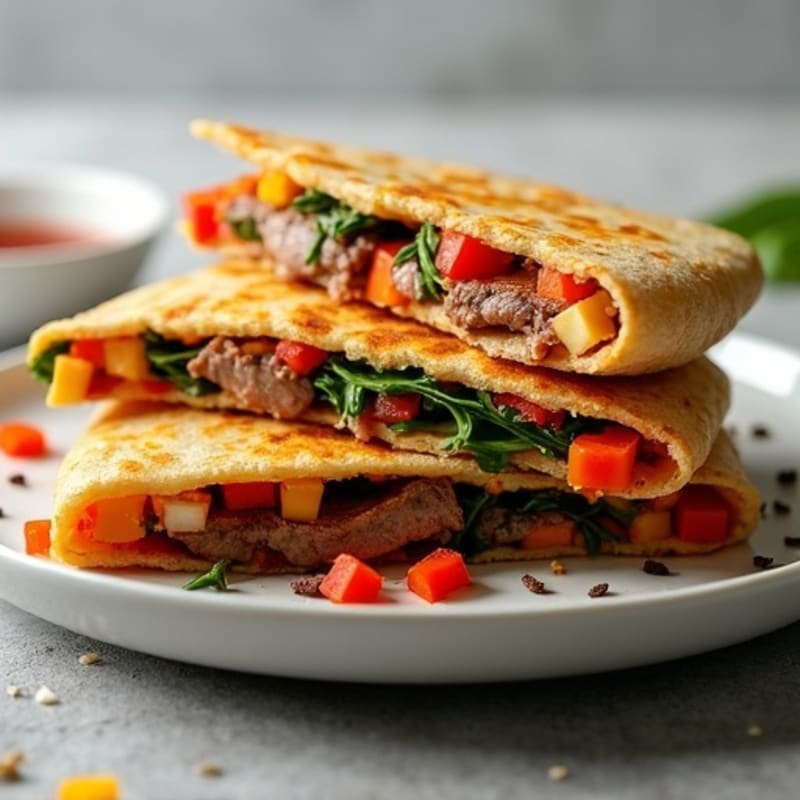 Crispy Lean Steak and Veggie Quesadillas