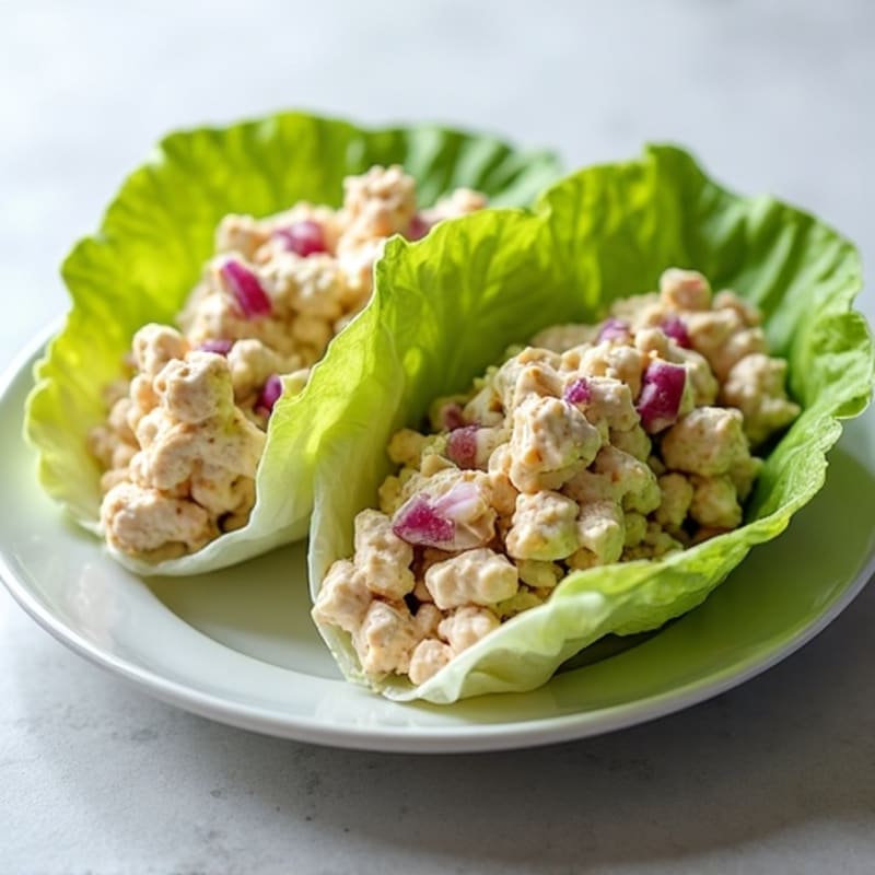 Creamy Greek Yogurt Tuna Salad Lettuce Wraps
