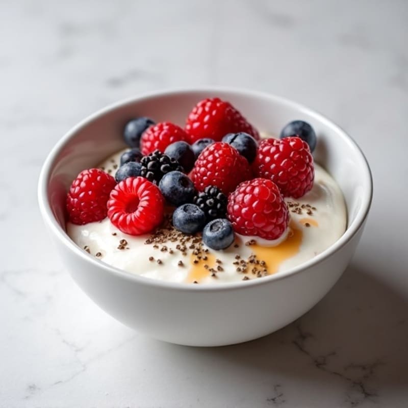 Silky Protein Yogurt Bowl with Mixed Berries