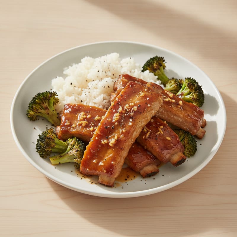 Honey-Garlic Pork Ribs with Roasted Vegetables