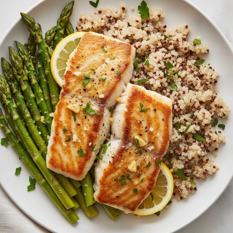 Pan-Seared Cod with Roasted Asparagus