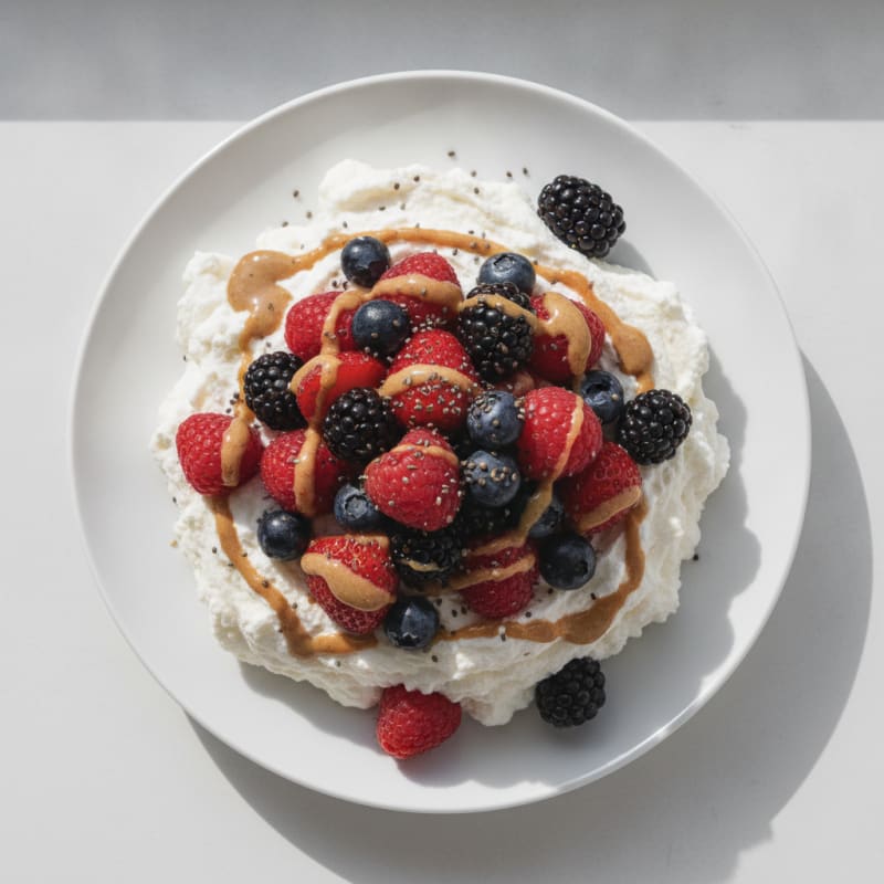 Silky Greek Yogurt Protein Mousse with Mixed Berries