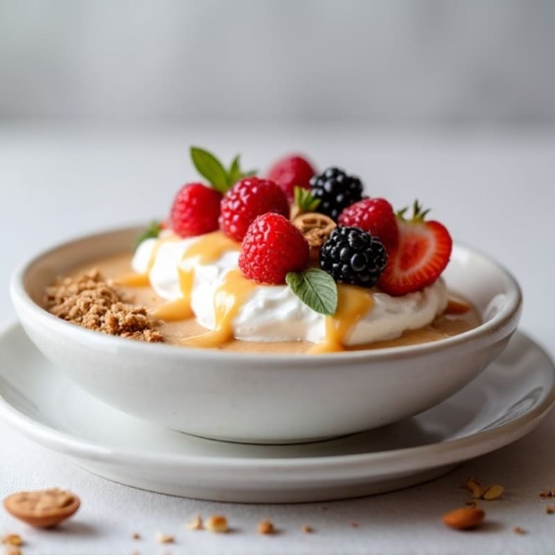 Creamy Greek Yogurt Protein Bowl with Almond Butter and Berries