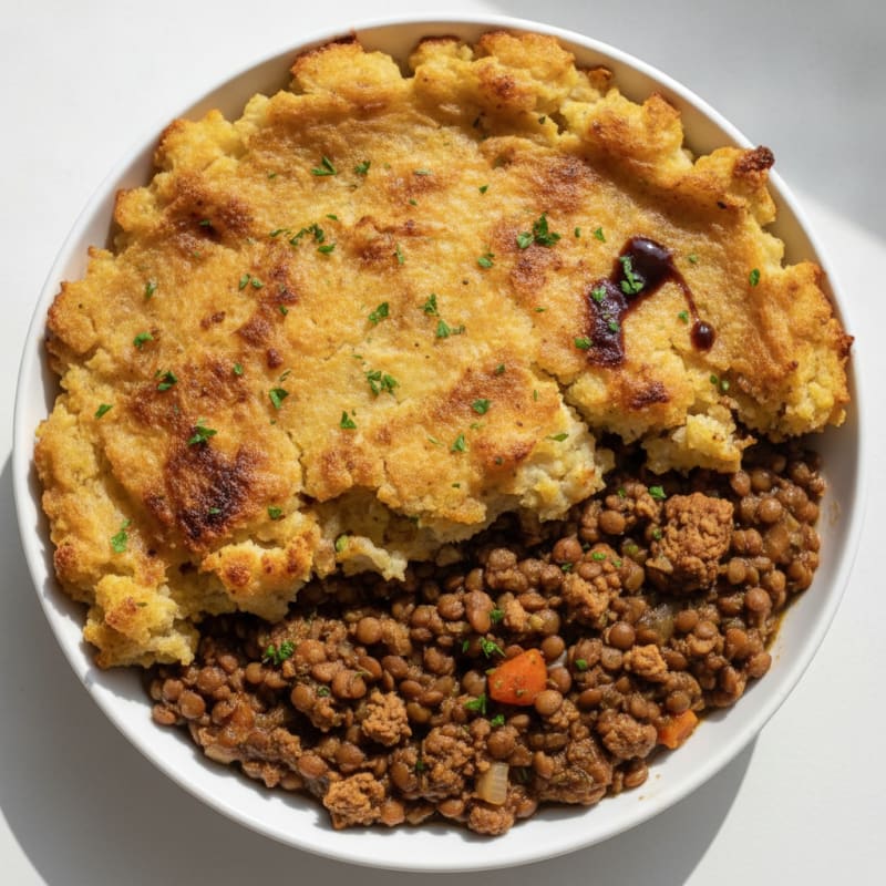 Lentil and Tempeh Shepherd's Pie with Root Vegetable Mash