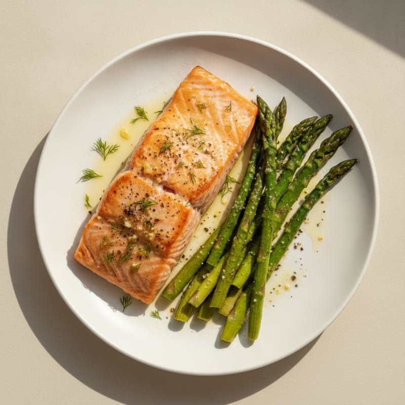 Baked Salmon with Roasted Asparagus