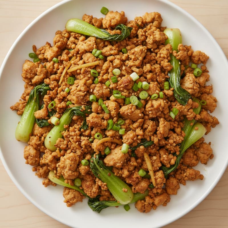 Ground Chicken and Bok Choy Stir-Fry