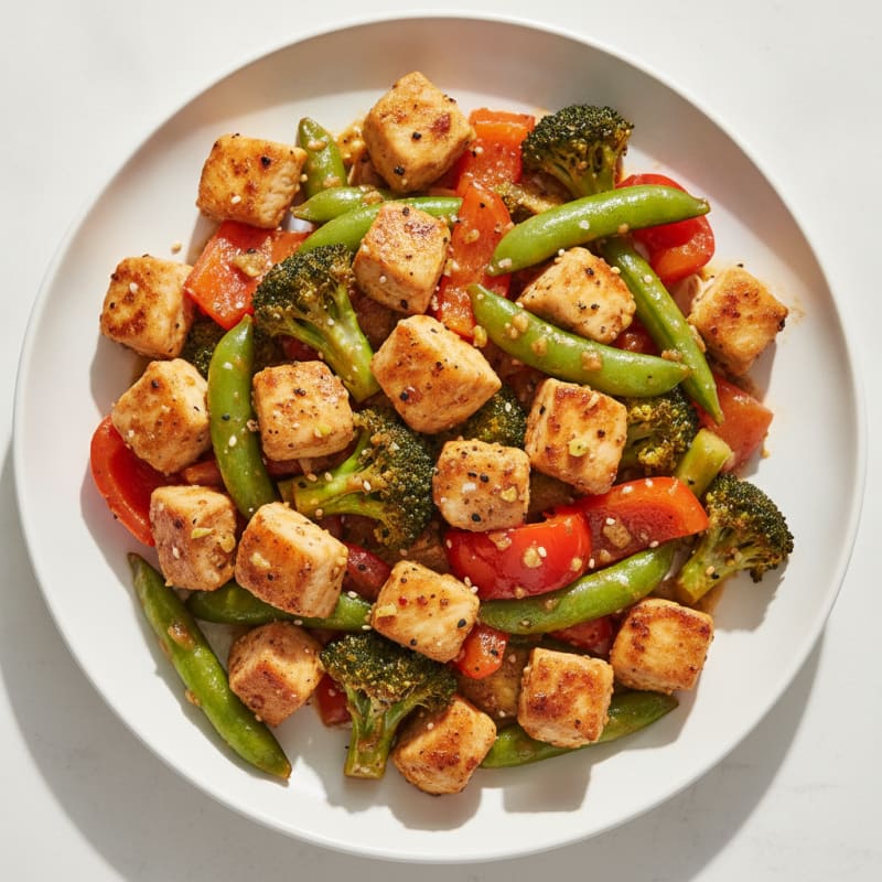 Chicken Stir-Fry with Roasted Vegetables