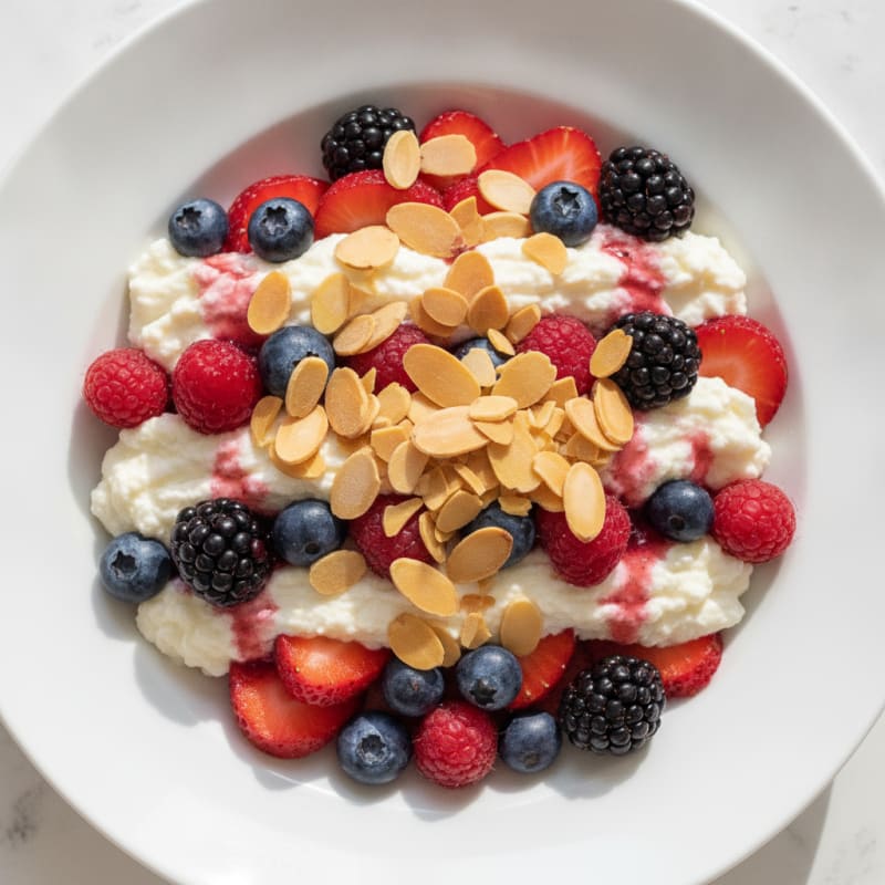 Greek Yogurt Protein Parfait with Mixed Berries