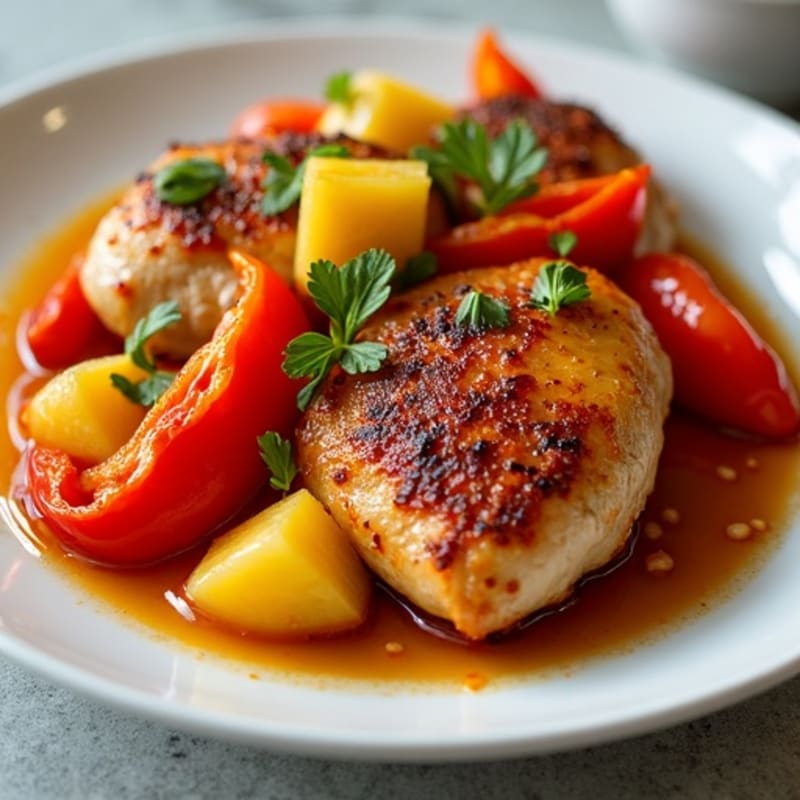 Sheet Pan Sweet and Sour Chicken with Crispy Bell Peppers
