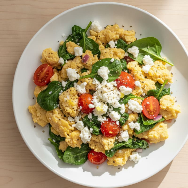 Mediterranean Veggie Egg Scramble
