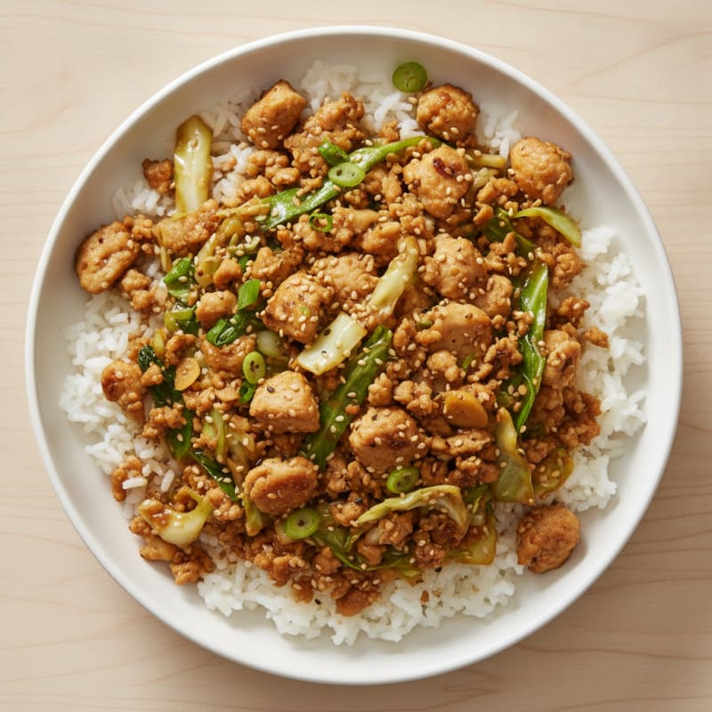 Ground Chicken and Cabbage Stir-Fry