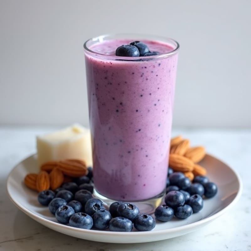 Creamy Blueberry Almond Butter Protein Smoothie