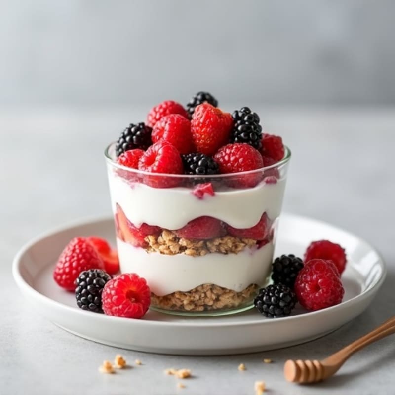 Greek Yogurt Protein Parfait with Mixed Berries