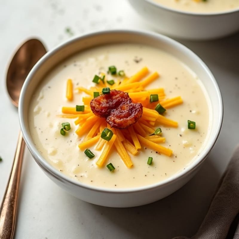 Healthy Creamy Loaded Baked Potato Soup