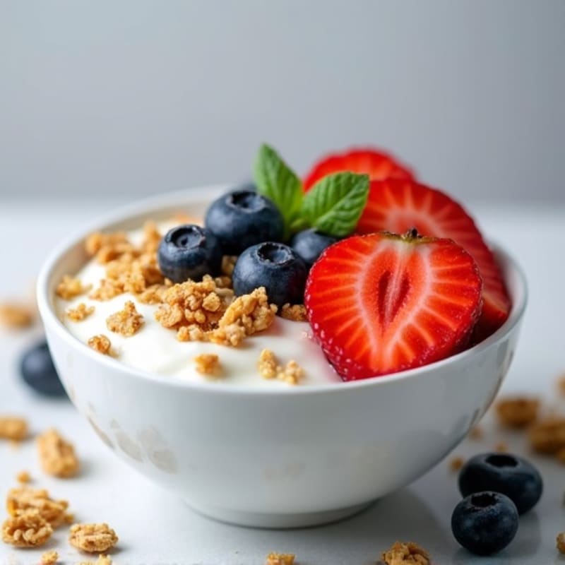 Creamy Yogurt Bowl with Fresh Berries and Crunchy Granola