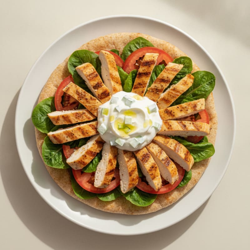 Chicken Pitta with Crunchy Lettuce and Tomato