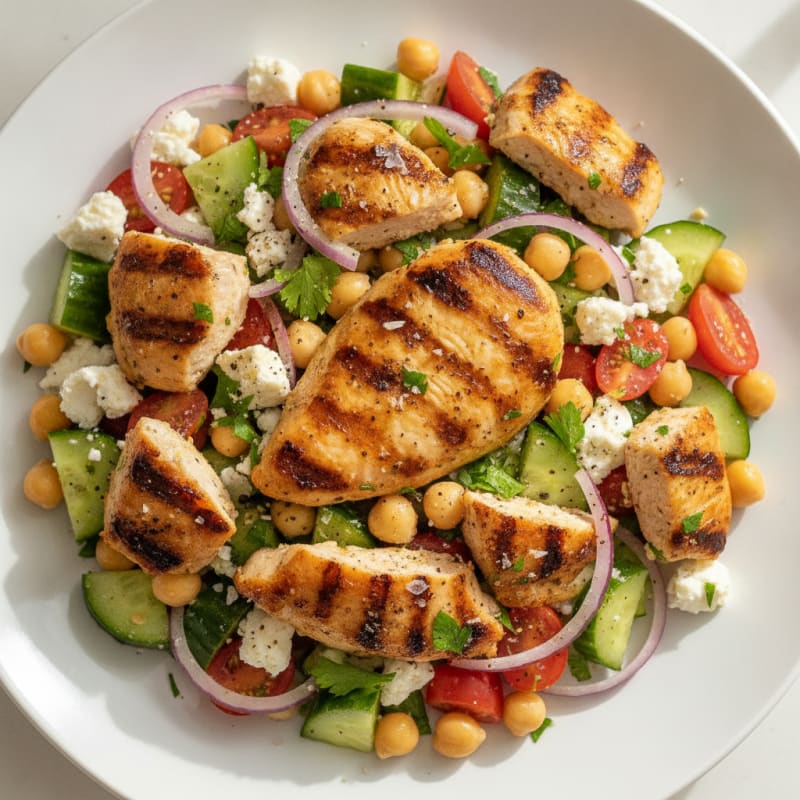 Mediterranean Chickpea Salad with Lemon-Herb Dressing