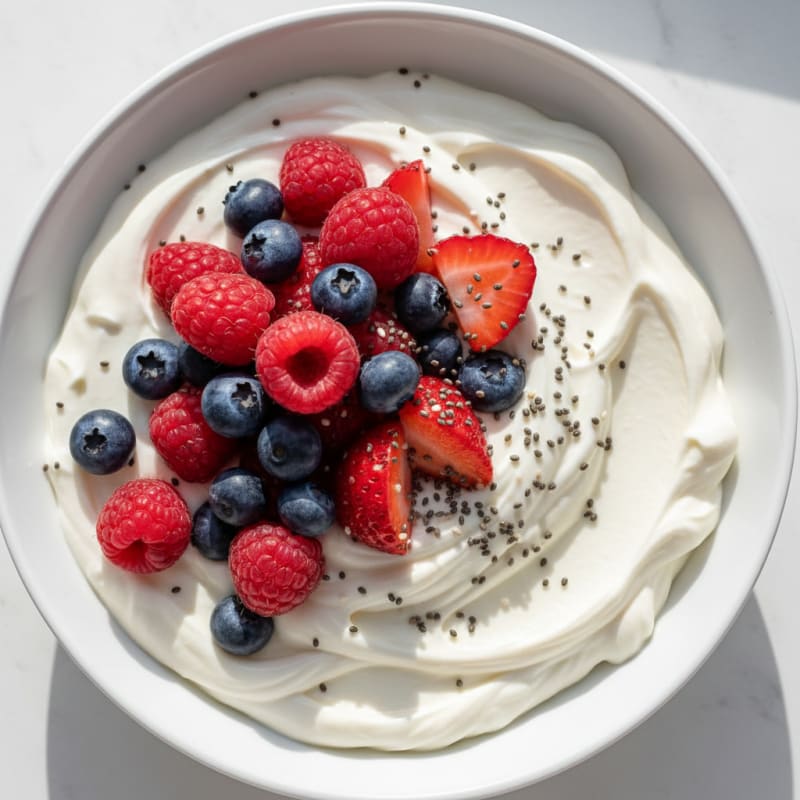 Creamy Greek Yogurt Protein Pudding with Berries