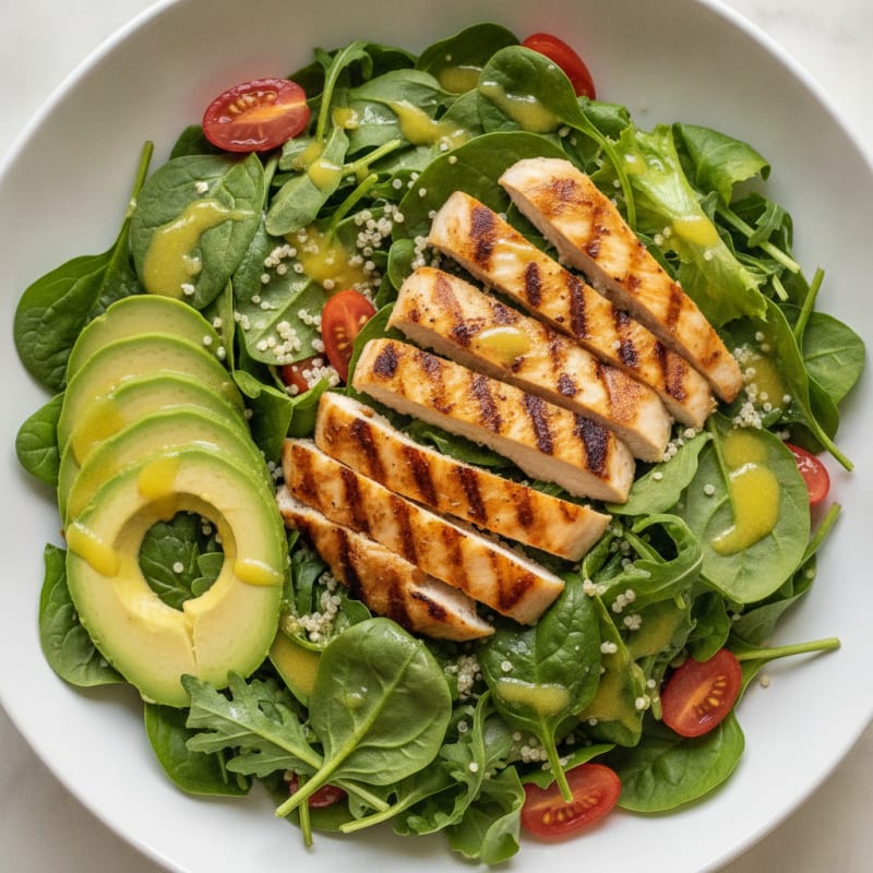 Grilled Chicken Salad with Avocado and Quinoa