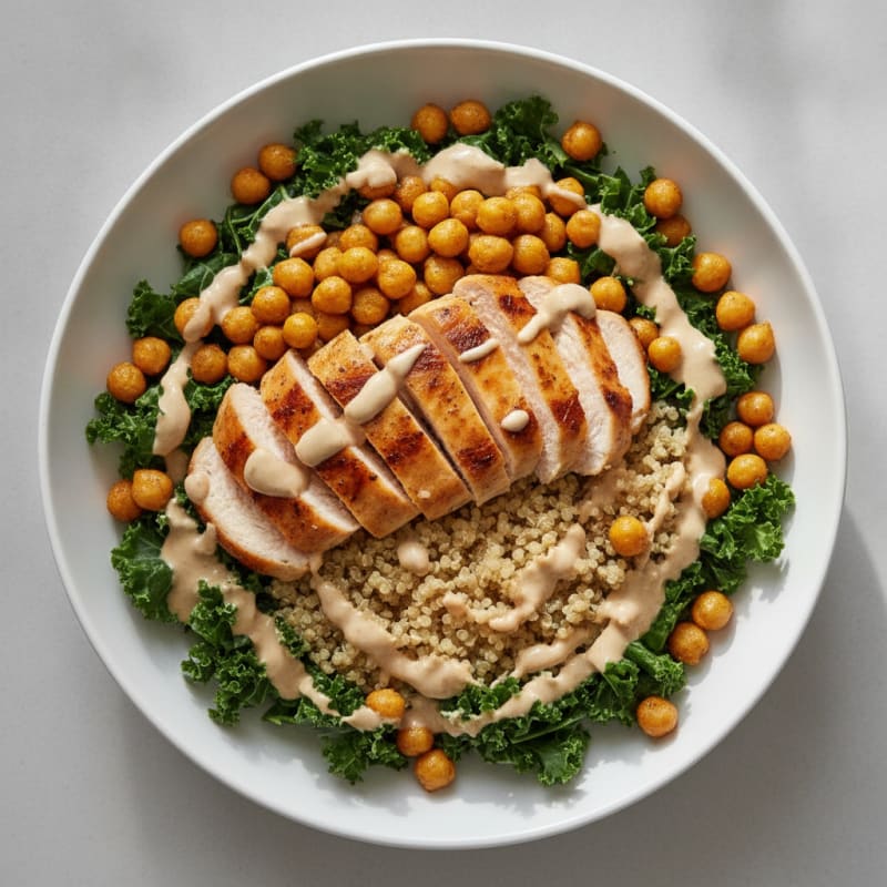 Quinoa and Chickpea Power Bowl with Tahini Dressing