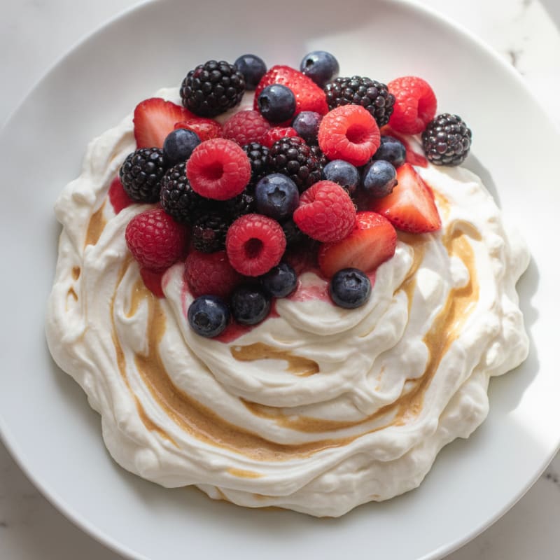 Silky Greek Yogurt Protein Mousse with Mixed Berries