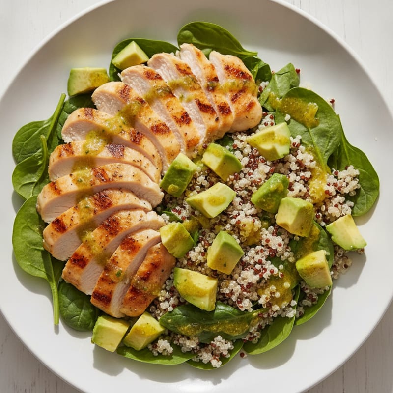 Grilled Chicken and Avocado Salad with Quinoa