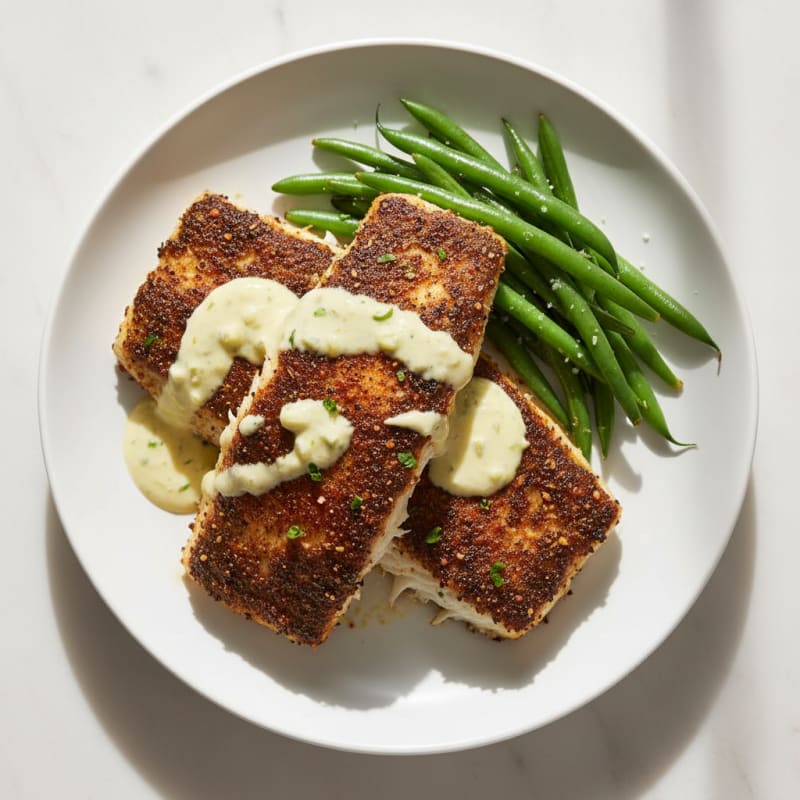 Cajun Blackened Catfish with Lemon Aioli