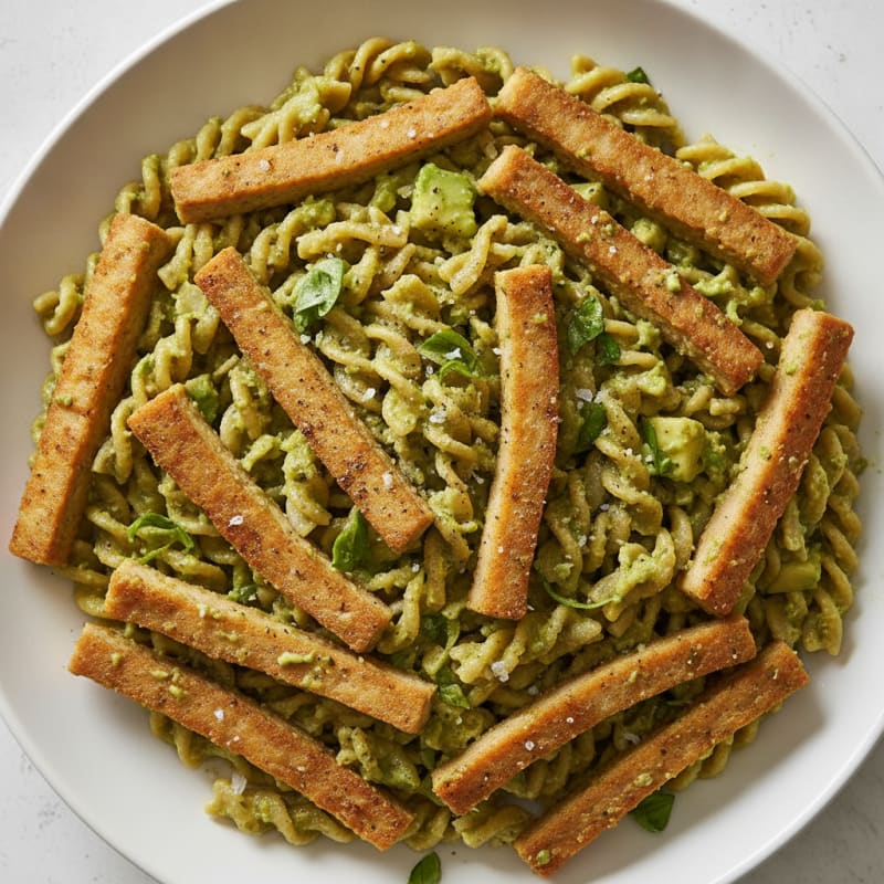 Planeo Soja Schnetzel Avocado Pesto Pasta