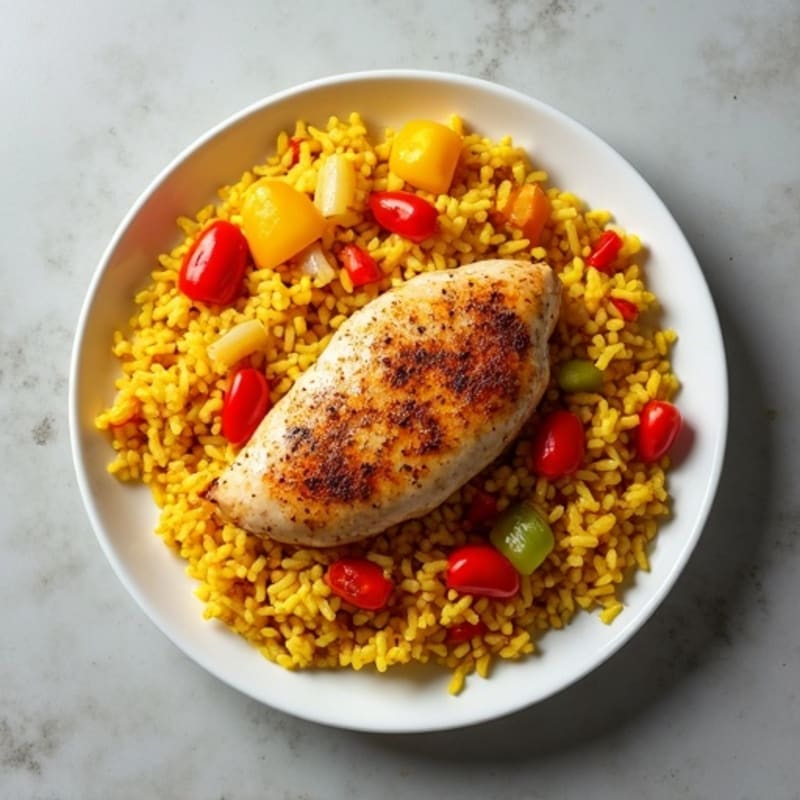 Saffron-Spiced Chicken and Yellow Rice Skillet