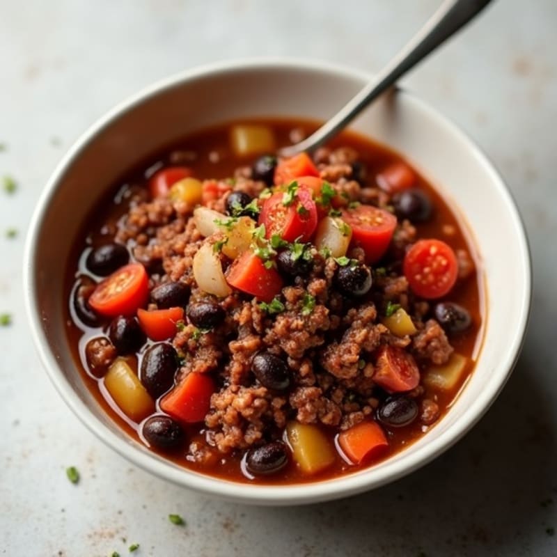 Hearty Black Bean and Ground Beef Chili