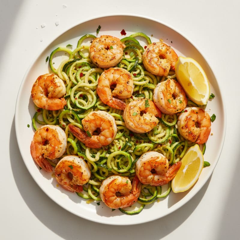 Pan-Seared Garlic Shrimp with Zucchini Noodles