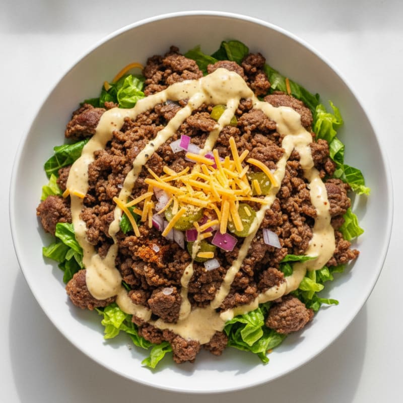 Ground Beef Big Mac Bowl