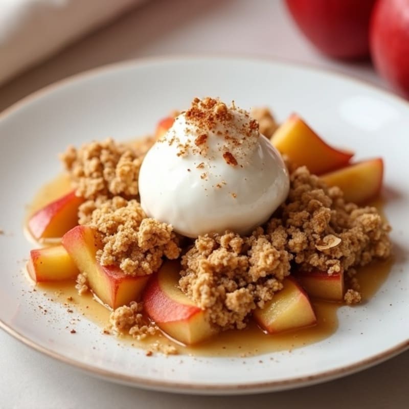 Cinnamon-Spiced Apple Oat Crumble with Protein Boost