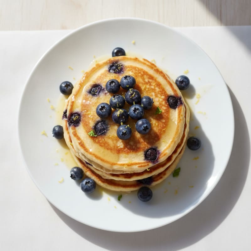 Blueberry Ricotta Pancakes with Lemon Zest