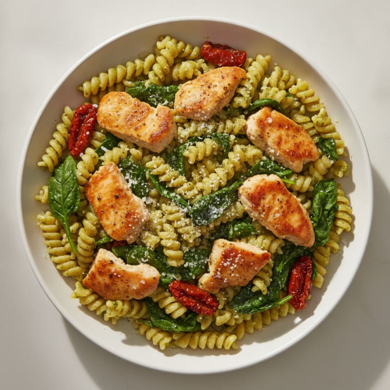 Chicken Pesto Pasta with Sun-Dried Tomatoes