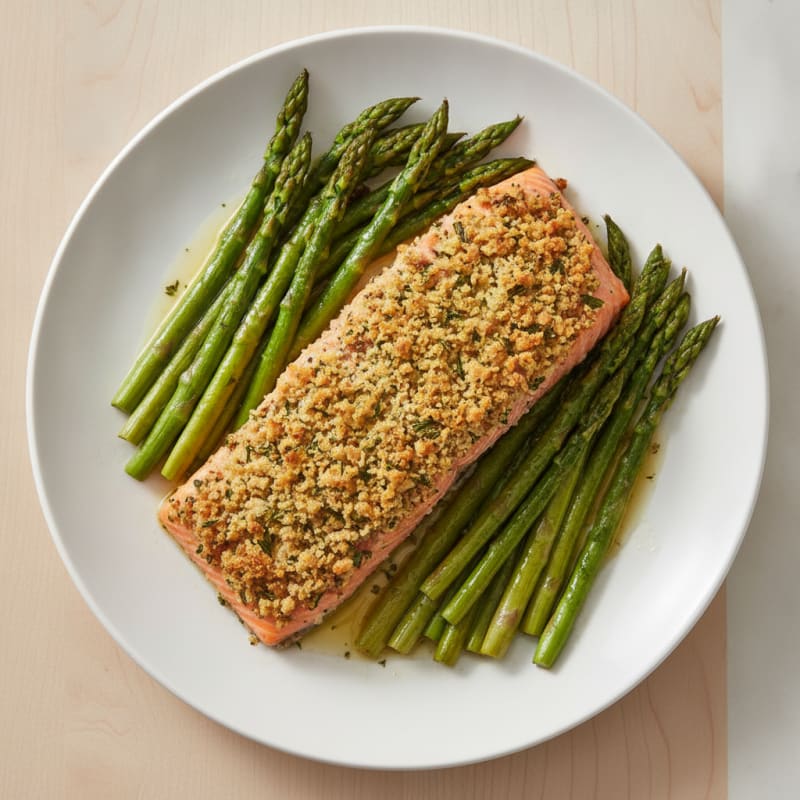 Herb-Crusted Salmon with Roasted Asparagus