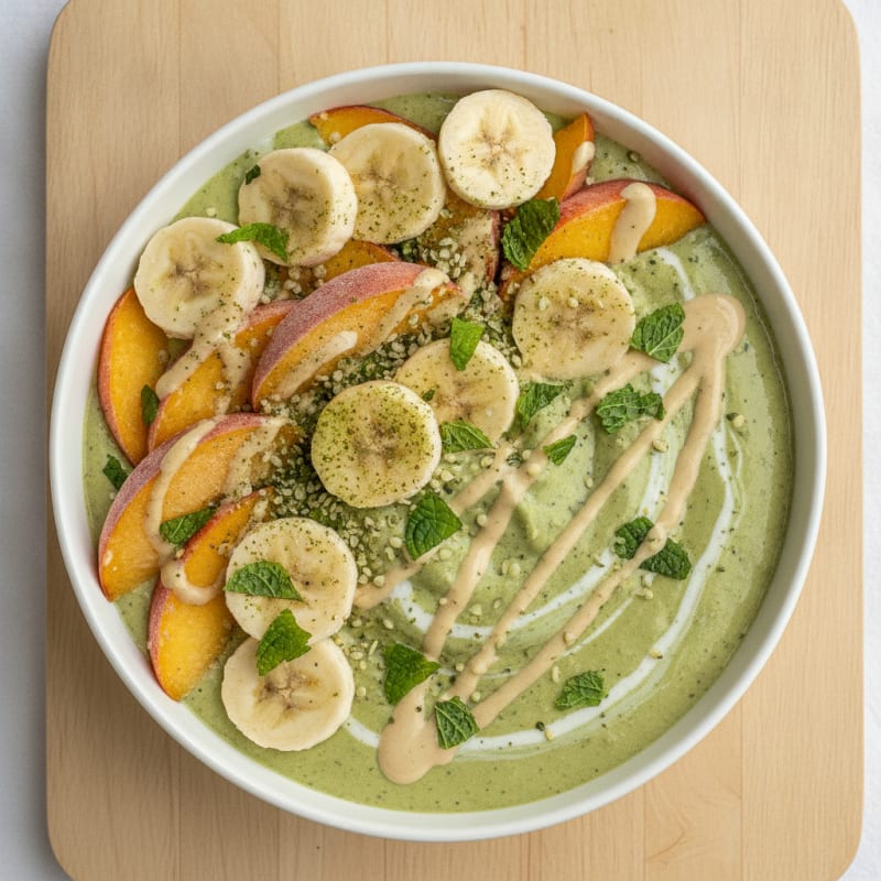 Matcha Peach Mint Protein Smoothie