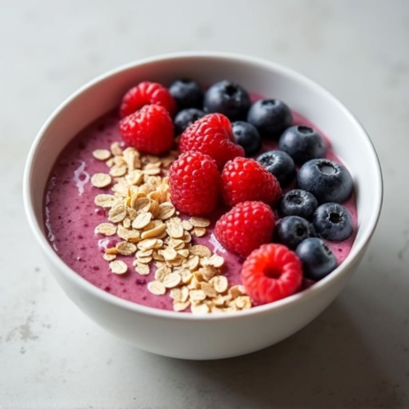 Warm Creamy Berry Protein Oat Bowl