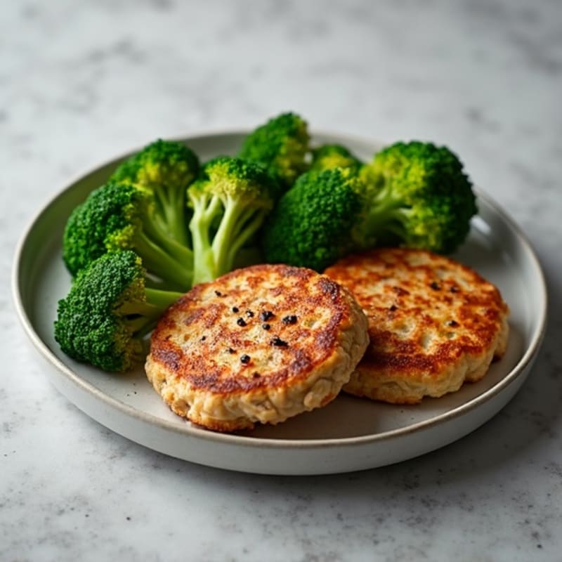 Seared Turkey Patties with Roasted Broccoli