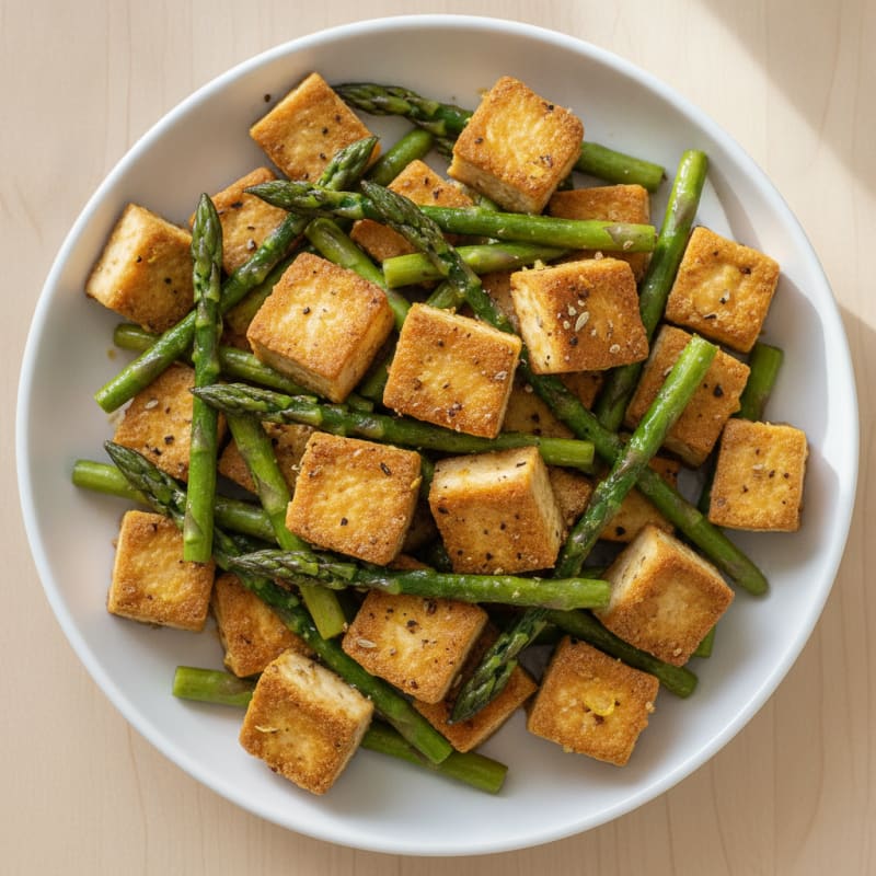 Lemon-Herb Roasted Tofu with Asparagus