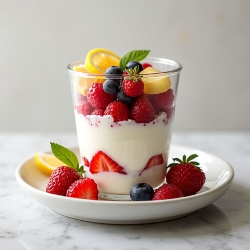 Creamy High-Protein Lemon Berry Cottage Cheese Parfait