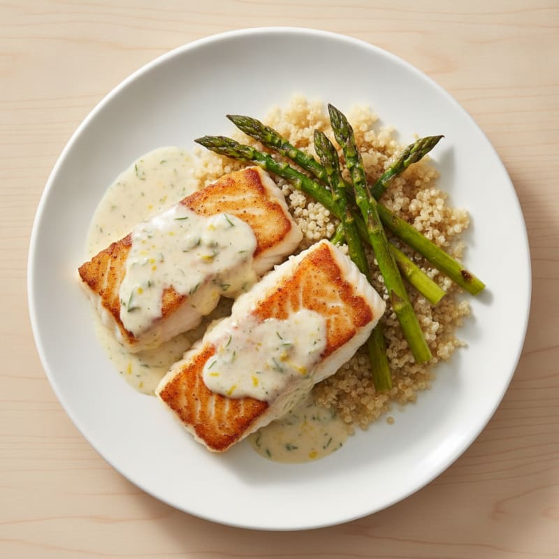 Pan-Seared Cod with Lemon-Dill Sauce