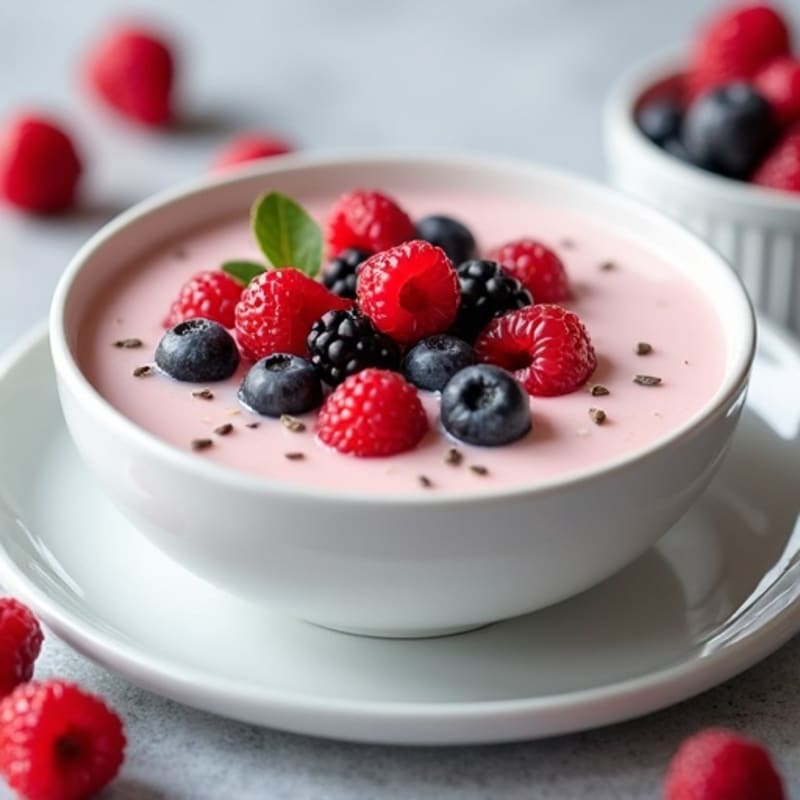 Silky Greek Yogurt Protein Pudding with Berries
