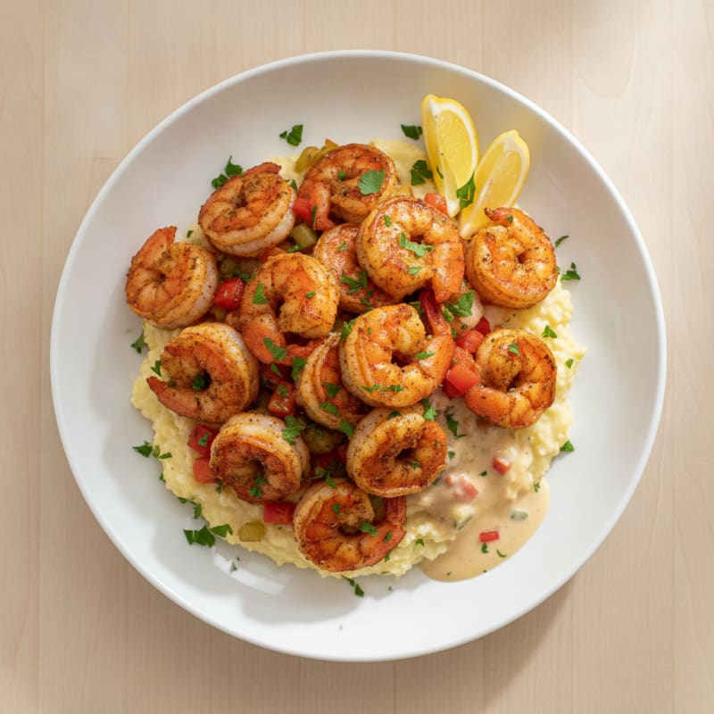 Cajun Shrimp with Creamy Grits