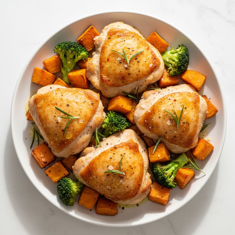 Roasted Chicken Thighs with Sweet Potatoes