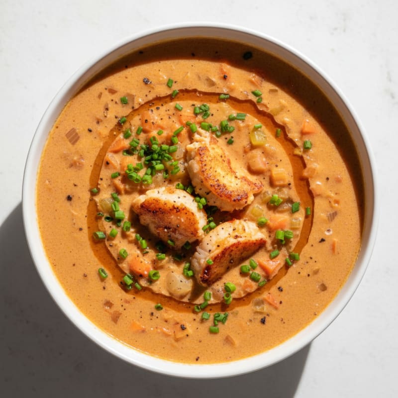 Rich Lobster Bisque with Sherry Swirl